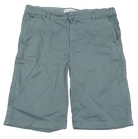 Modrošedé plátěné chino kraťasy Zara