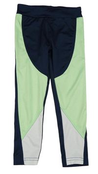 Tmavomodro-zelenkavo-bílé sportovní legíny Topolino