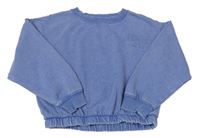 Modrá melírovaná crop mikina s nápisem Primark