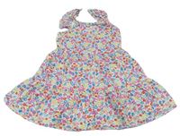 Bílo-barevné květované lehké šaty Primark