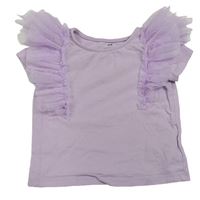 Lila top s tylovými volánky H&M