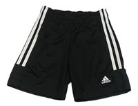 Černé sportovní kraťasy s pruhy a logem Adidas