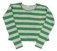 Zeleno-šedé pruhované crop triko nkd