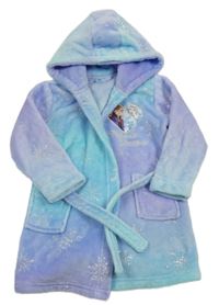 Modro-fialový chlupatý župan s Frozen a kapucí Disney