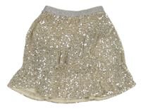 Smetanovo-stříbrná flitrová sukně Dunnes stores