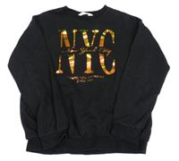 Černá mikina s lesklým nápisem H&M