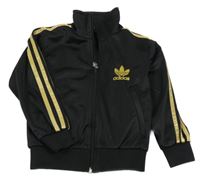 Černo-zlatá propínací sportovní mikina s logem - Adidas 