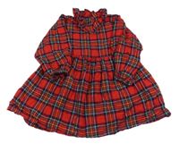 Červeno-modro-zelené kostkované šaty Next