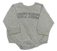 Šedé melírované teplákové body s nápisem 