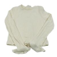 Smetanovo-stříbrné žebrované crop triko H&M