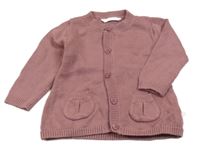 Starorůžový propínací svetr 