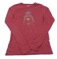 Vínové triko s dívkou Name it