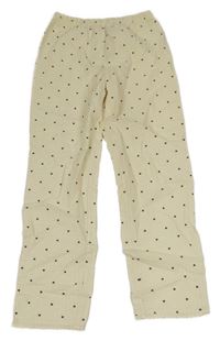 Smetanové pyžamové kalhoty se srdíčky George