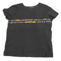 Tmavohnědé tričko s nápisem Pep&Co