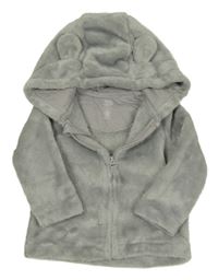 Šedá plyšová propínací mikina F&F