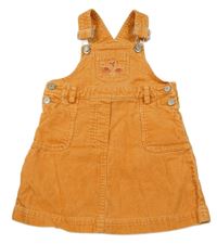 Oranžové laclové manšestrové šaty s kapsami Dopodopo