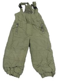 Khaki šusťákové zimní laclové oteplovačky Topolino