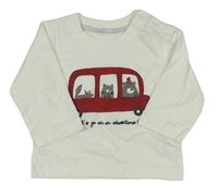 Smetanové triko s autem se zvířaty Matalan