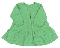 Zelené pruhované krepové propínací šaty H&M
