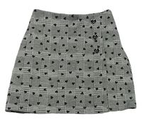 Černo-bílá kostkovaná sukně se srdíčky Primark