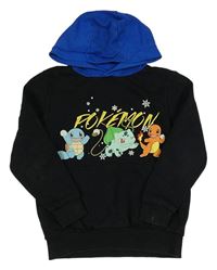 Černo-tmavomodrá mikina s pokémony a kapucí George