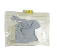 3set - bílá čepice s nápisem + modro-bílá pruhovaná čepice + bílé rukavice 