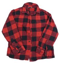 Červeno-černá kostkovaná flanelová košile Primark