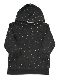Antracitová mikina se srdíčky a kapucí H&M