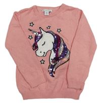Růžový svetr s jednorožcem Primark