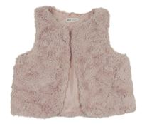 Růžová kožešinová podšitá vesta H&M