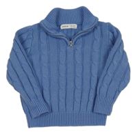 Modrý vzorovaný svetr Shein