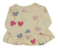 Smetanová tunika se srdíčky Sinsay