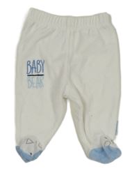 Bílo-modré sametové polodupky s nápisem 