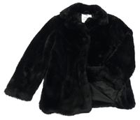 Černý kožešinový podšitý kabát F&F