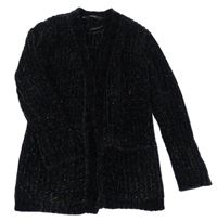 Černý třpytivý žinylkový svetrový cardigan George