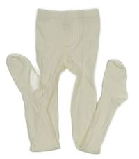 Bílé žebrované punčocháče H&M