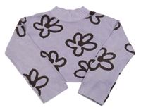 Lila květovaný crop svetr H&M