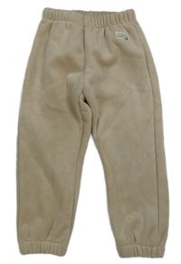 Béžové žebrované plyšové zateplené tepláky Zara