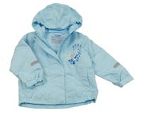 Světlemodrá šusťáková lehce zateplená bunda s Elsou a kapucí Disney