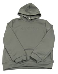 Šedá sportovní mikina s nápisem a kapucí SHEIN