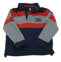 Tmavomodro-červené polo triko Okaidi