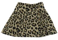 Béžovo-černá vlněná sukně s leopardím vzorem Next