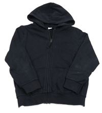 Tmavomodrá propínací mikina s kapucí Tu