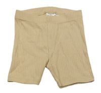 Béžové žebrované elastické kraťasy H&M