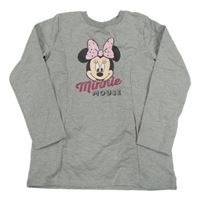 Šedé třpytivé mikinotriko s Minnie Disney