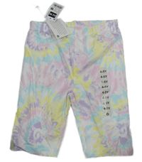 Nové - Bílo-barevné batikované elastické kraťasy Dunnes Stores