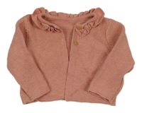 Růžový propínací svetr s volánkem Matalan