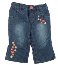Tmavomodré flare rifle s květy Mothercare