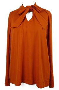 Dámské cihlově červené triko s vázačkou Isle