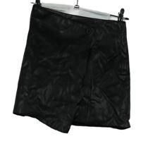 Dámská černá koženková zavinovací sukně H&M